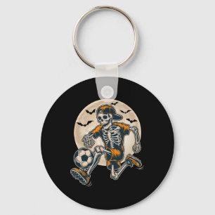 Funny Skeleton Soccer Men Boys Kids Halloween Cost Key Ring