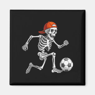Funny Skeleton Soccer Men Boys Kids Halloween Cost Magnet