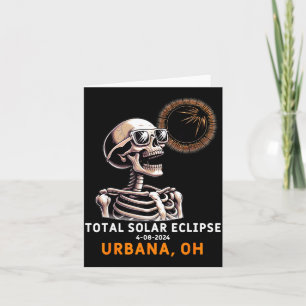 Funny Skeleton Solar Eclipse Urbana Ohio Card