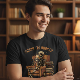 Funny Skeleton Sorry I'm Booked Halloween Tri-Blend Shirt