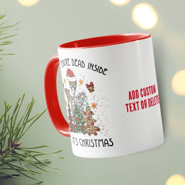 Funny Skeleton Spooky Vibes Skull Head Christmas Mug (Creator Uploaded)