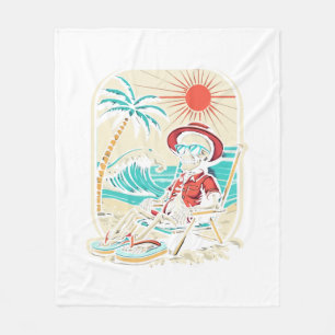 Funny Skeleton Summer Fleece Blanket