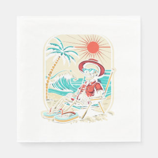Funny Skeleton Summer Napkin
