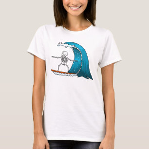 Funny Skeleton Surfing T-Shirt