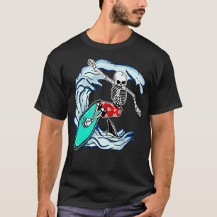 Funny Skeleton Surfing Wave Surfer Halloween T-Shirt