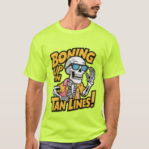Funny skeleton tan lines beach word art T-Shirt