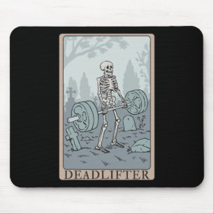 Funny Skeleton Tarot Card Deadlifter Bodybuilding  Mouse Pad