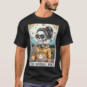 Funny Skeleton Tarot Card Halloween Baseball Mum T-Shirt
