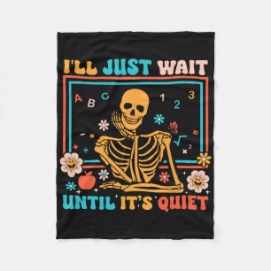 Funny Skeleton Teacher Halloween Costume Men Women Fleece Blanket