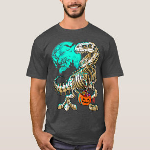 Funny Skeleton TRe Halloween Boys Dino Kids Fossil T-Shirt