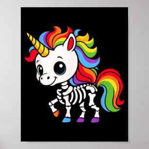 Funny Skeleton Unicorn Lovers Halloween Costume Poster