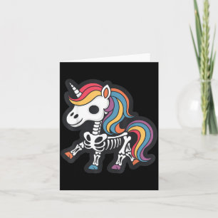 Funny Skeleton Unicorn Lovers Spooky Halloween Card