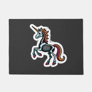 Funny Skeleton Unicorn Lovers Spooky Halloween Cos Doormat