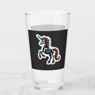 Funny Skeleton Unicorn Lovers Spooky Halloween Cos Glass