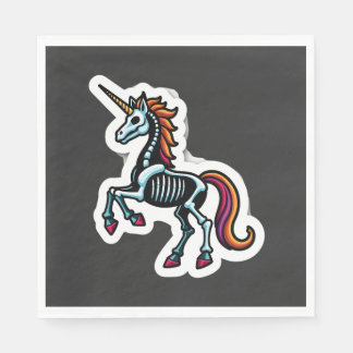 Funny Skeleton Unicorn Lovers Spooky Halloween Cos Napkin