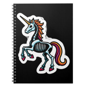 Funny Skeleton Unicorn Lovers Spooky Halloween Cos Notebook