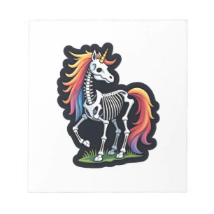 Funny Skeleton Unicorn Lovers Spooky Halloween Cos Notepad