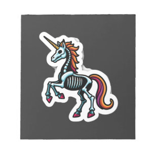 Funny Skeleton Unicorn Lovers Spooky Halloween Cos Notepad