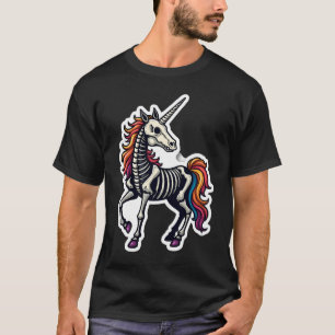 Funny Skeleton Unicorn Lovers Spooky Halloween Cos T-Shirt