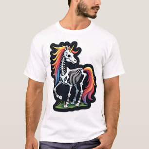 Funny Skeleton Unicorn Lovers Spooky Halloween Cos T-Shirt