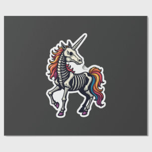 Funny Skeleton Unicorn Lovers Spooky Halloween Cos Wrapping Paper