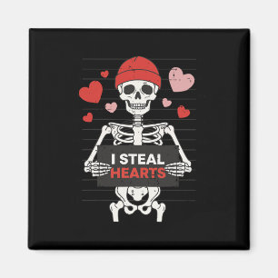 Funny Skeleton Valentine I Steal Hearts Xoxo Be Mi Magnet