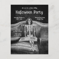 Funny Skeleton Vintage Gothic Halloween Party