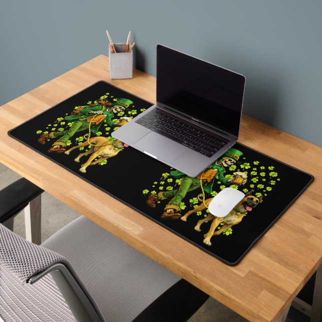 Funny Skeleton Walking Great Dane Gothic Dog Lover Desk Mat (Office 2)