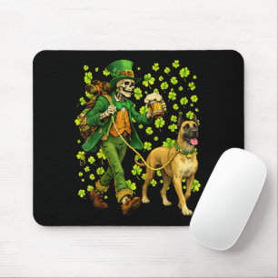 Funny Skeleton Walking Great Dane Gothic Dog Lover Mouse Pad