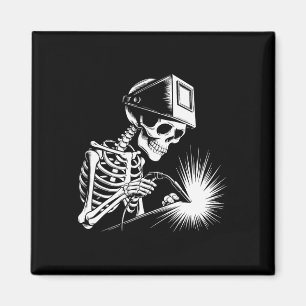 Funny Skeleton Welding Lovers Spooky Halloween Wel Magnet