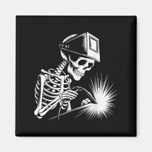 Funny Skeleton Welding Lovers Spooky Halloween Wel Magnet