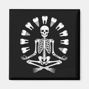 Funny Skeleton Yoga Dentist Tooth Dental Hygienist Magnet