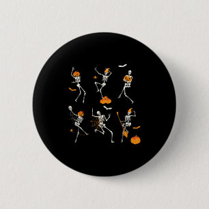 Funny Skeletons Dancing Dance Challenge Halloween 6 Cm Round Badge