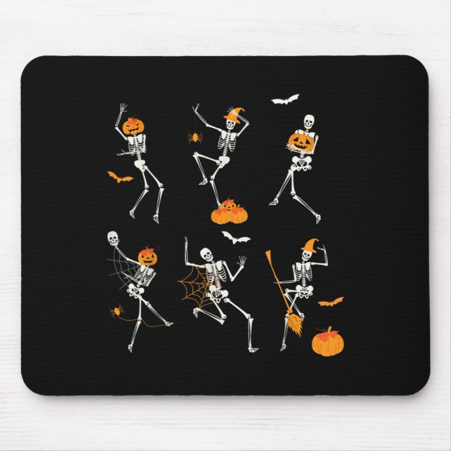 Funny Skeletons Dancing Dance Challenge Halloween  Mouse Pad (Front)