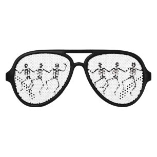 FUNNY SKELETONS DANCING, SKELETON AVIATOR SUNGLASSES