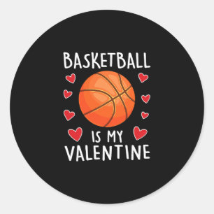 Funny Sketll Is My Valentines Day Boys Mens Sports Classic Round Sticker