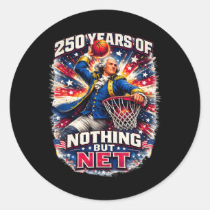 Funny Sketll Patriotic - 250 Years Of Nothing But Classic Round Sticker