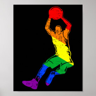 Funny Sketll Player Rainbow Flag Gay Lesbian Pride Poster