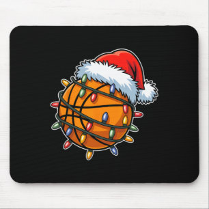 Funny Sketll Players Christmas Lights Santa Hat Ho Mouse Pad
