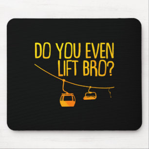 Funny ski art for men women winter sport skiing mouse pad