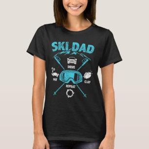 Funny Ski Dad - Skier Skiiing For Men T-Shirt