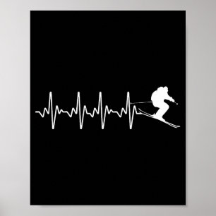 Funny ski design for skier men women kids skiing poster