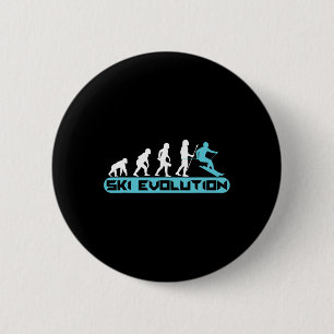 Funny Ski Evolution Winter Sport Skiing 6 Cm Round Badge
