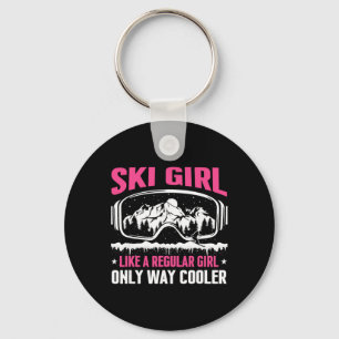 Funny Ski Girl Snowboard Skiing Women Skiing  Key Ring