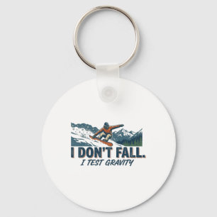 Funny Ski Gravity Joke Snowboarding Lover Men Wome Key Ring