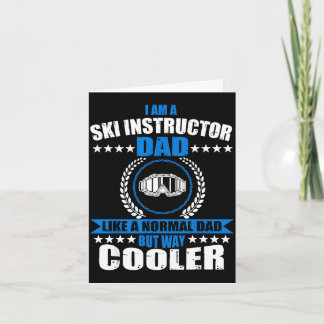Funny ski instructor dad outfit father's day card