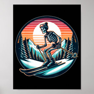 Funny ski shirts for men women kids skiing tshirts poster