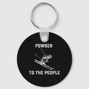 Funny Ski T Shirts - Powder To The People Funny Sk Key Ring