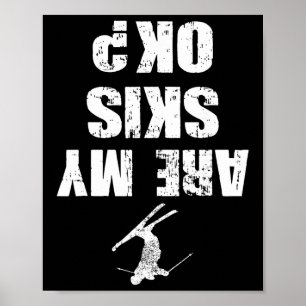 Funny Ski Tee Distressed Skiing Winter Sports Nove Poster