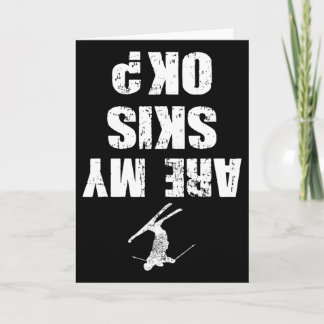 Funny Ski Tee Distressed Skiing Winter Sports Ski  Card